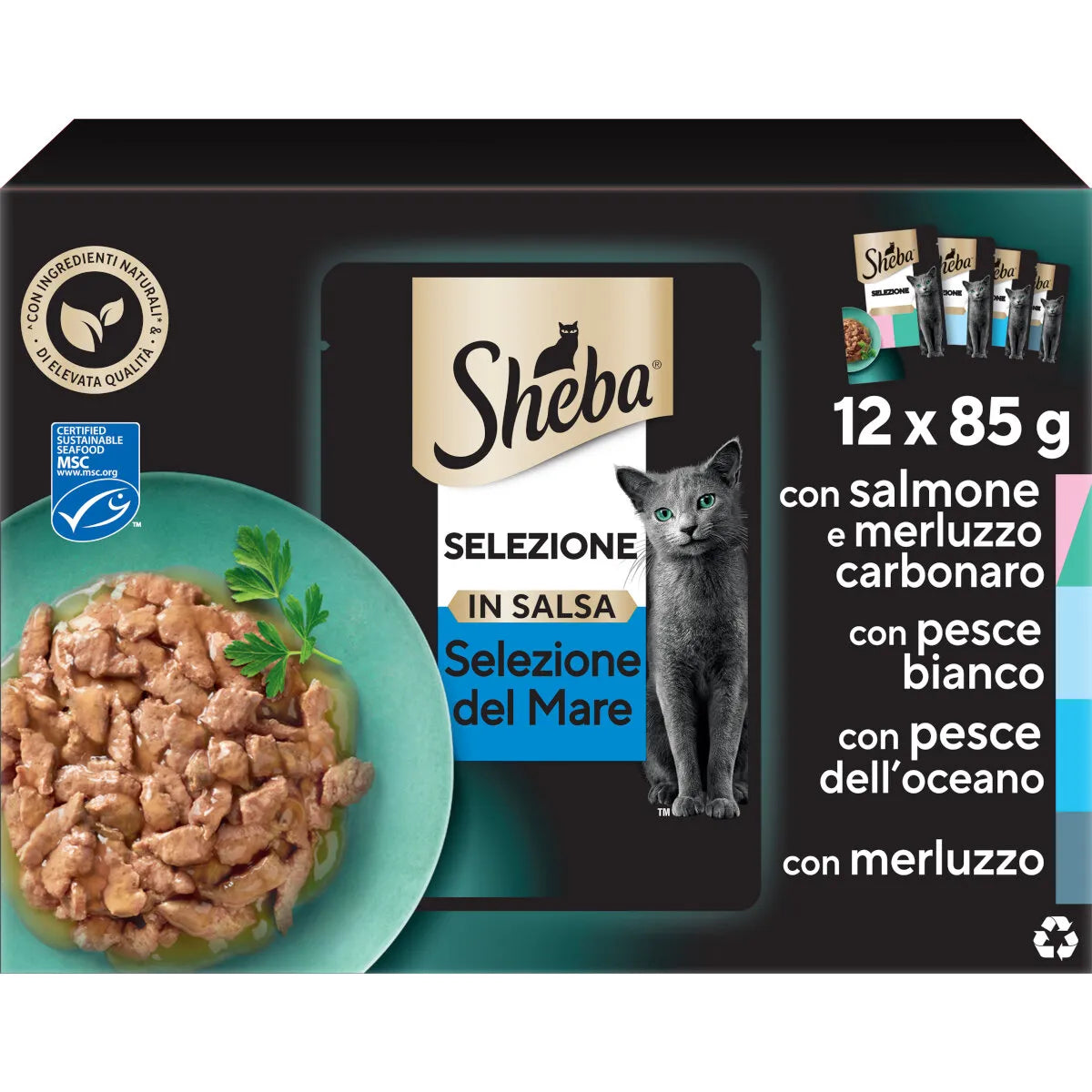 Sheba Selezione del Mare in Salsa 12x85g - Gatti Adulti