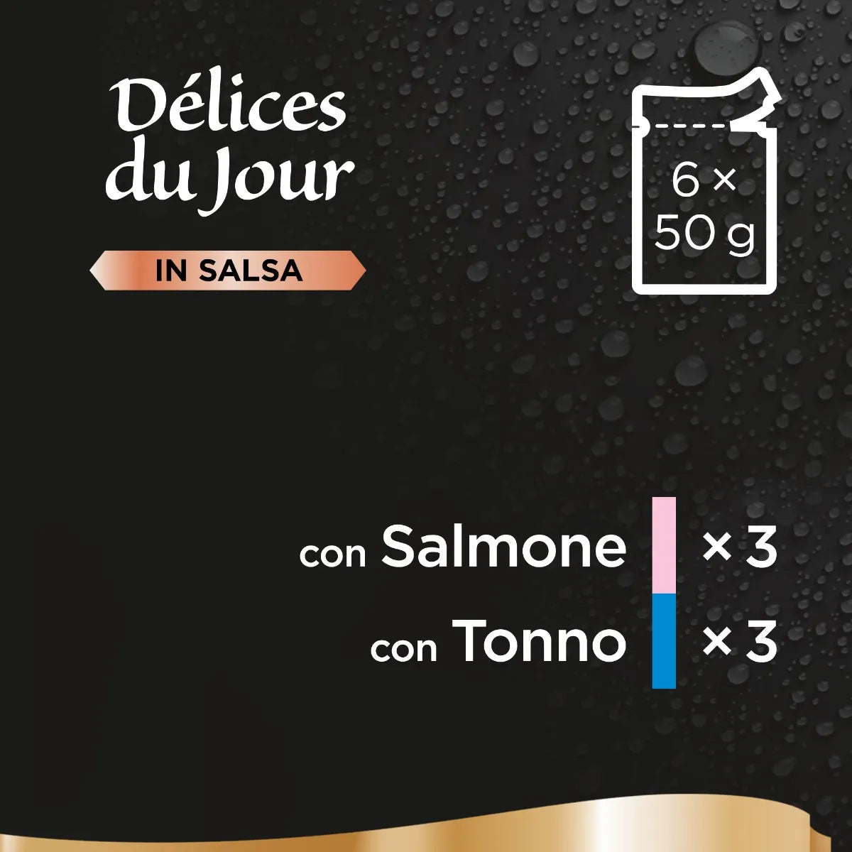 Sheba Délices Du Jour Salmone e Tonno in Salsa 6x50g Umido per Gatti