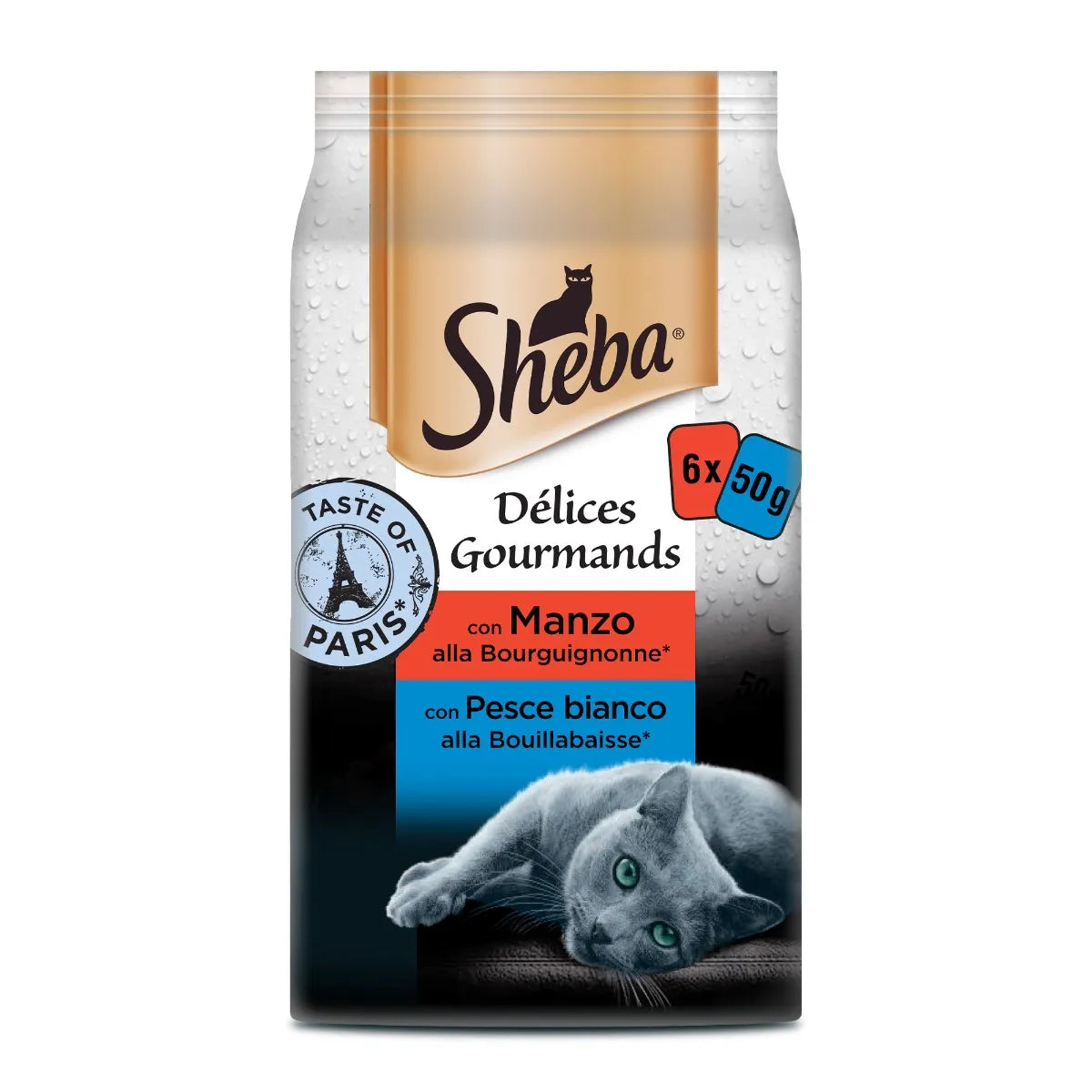 Sheba Délices Gourmands Taste of Paris 6x50g Umido per Gatti