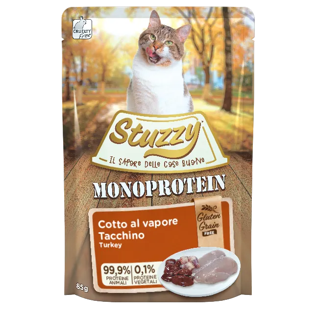 Stuzzy Gatto Monoprotein Tacchino 85g - Alimento Completo per Gatti