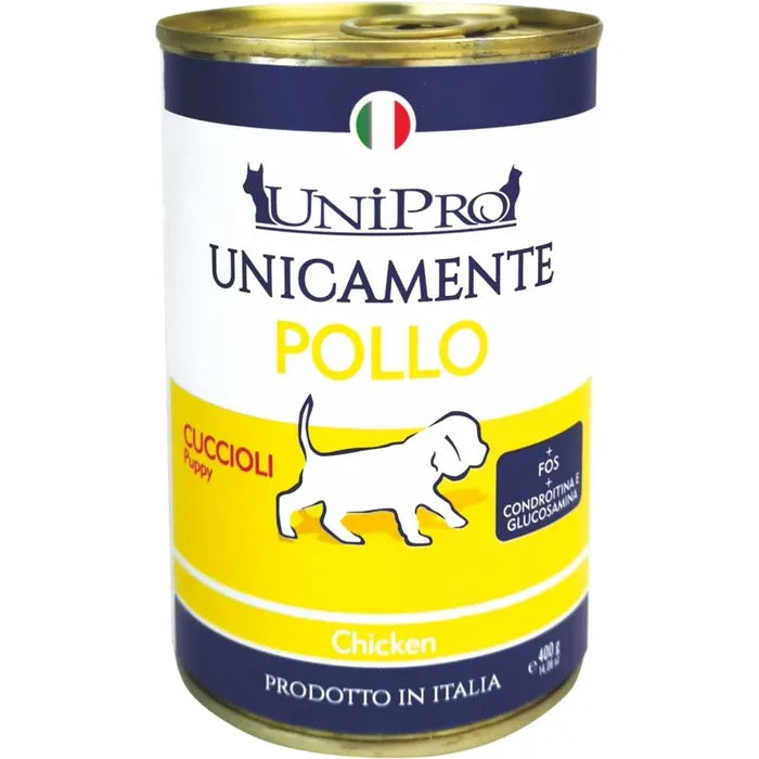 Unipro Unicamente Pollo 400gr Cibo umido per Cani Cuccioli