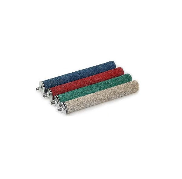 Affilunghie Velma per uccelli 20 cm in colori assortiti, con superficie abrasiva e gancio metallico per gabbia