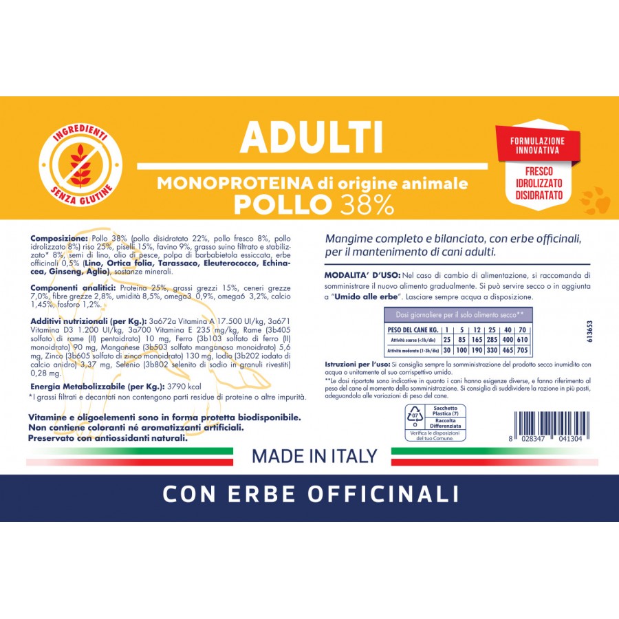 Vet Line Adult Pollo 3kg - Crocchette per Cani Monoproteiche