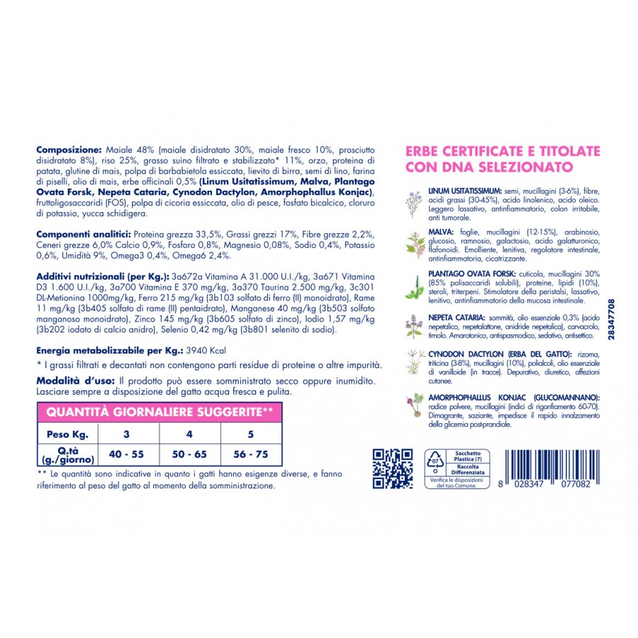 Vet Line Salute Steri Maiale e Prosciutto 800gr - Gatti Sterilizzati