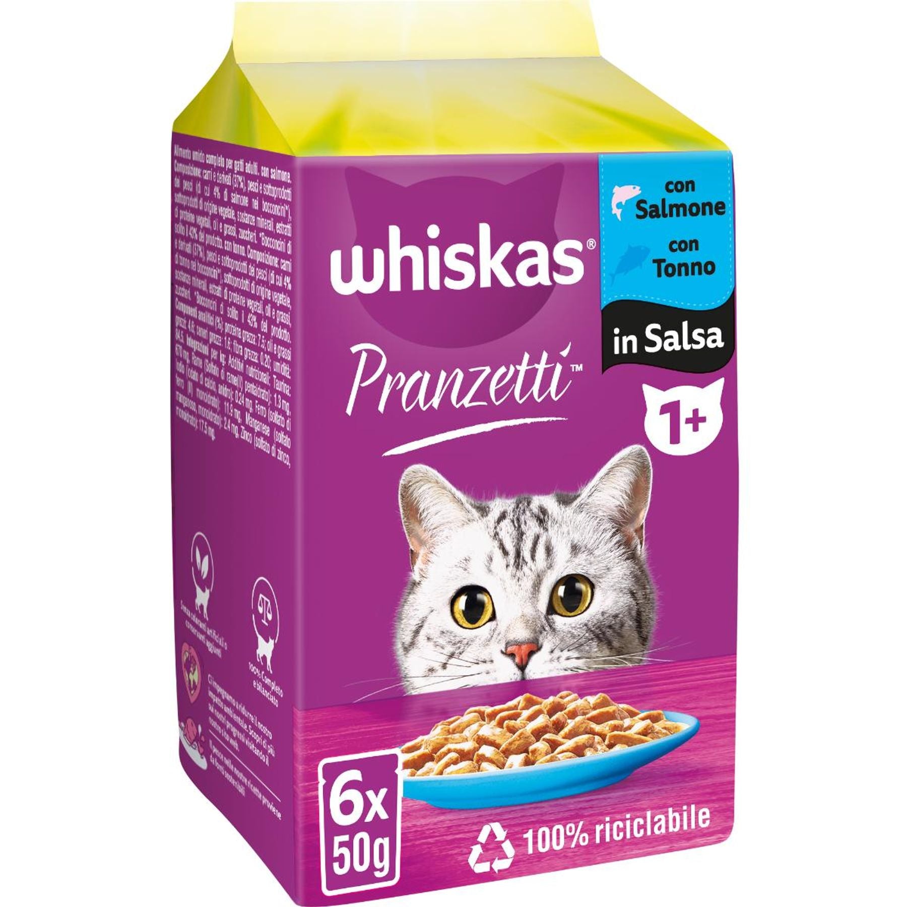 Whiskas Umido Gatto Pranzetti  PESCE 1+