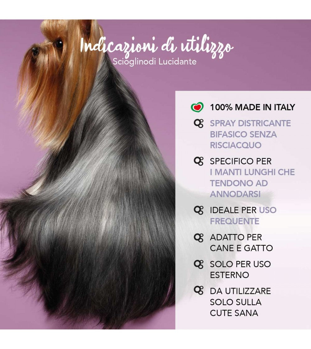 Spray districante Yuup Scioglinodi Lucidante 150 ml per cani e gatti con manto lungo