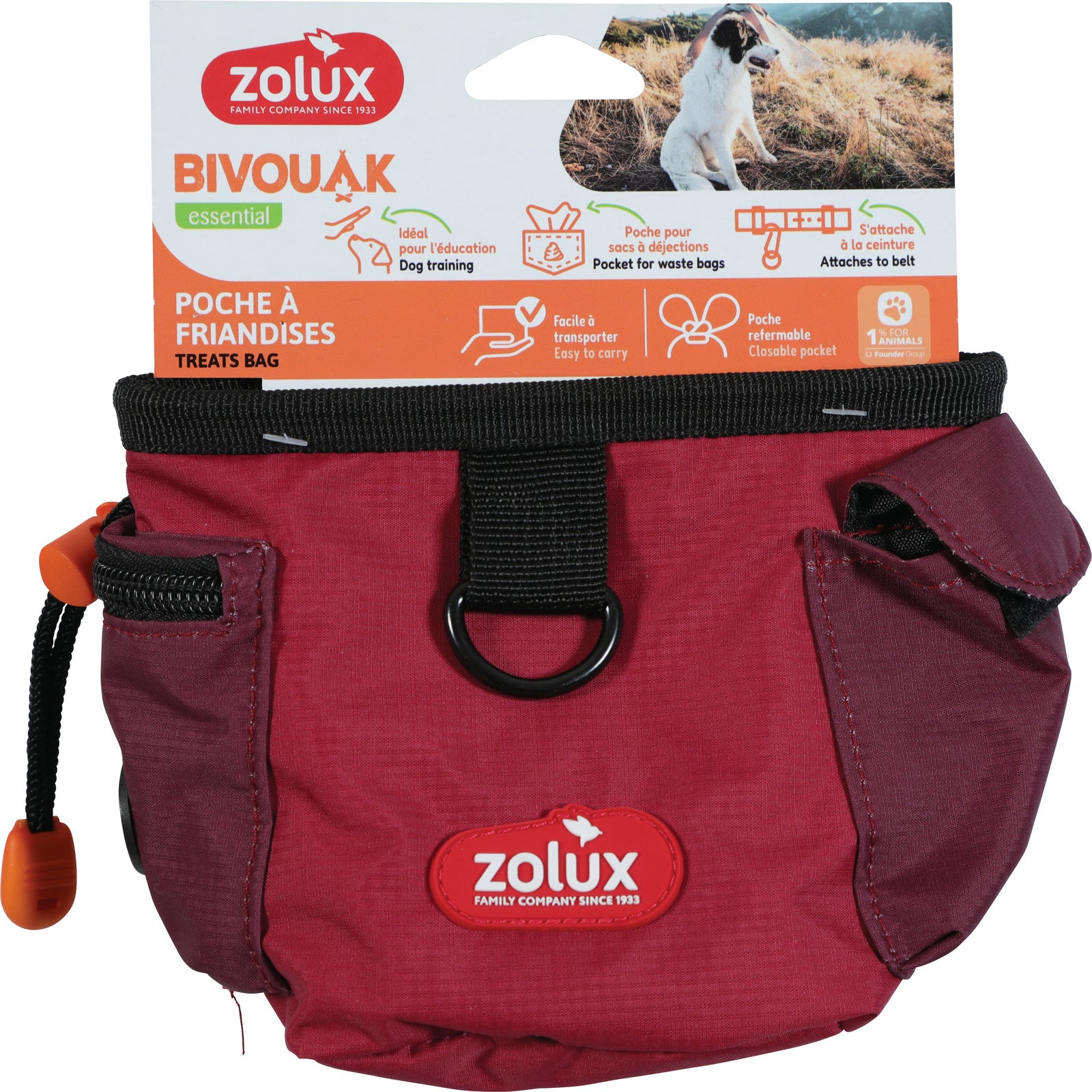 Zolux Bivouak Borsa Porta Snack Essential Rosso