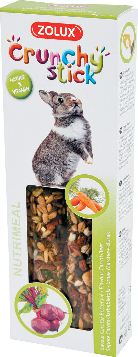Snack Zolux Crunchy Stick con carota e barbabietola 115 g per conigli adulti