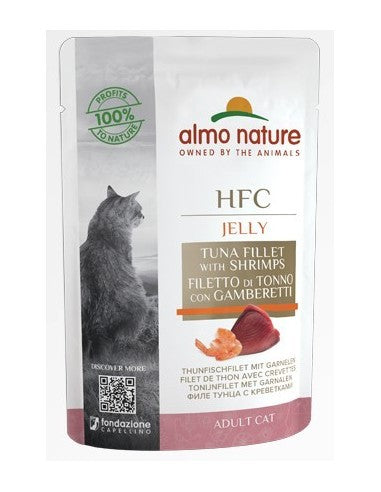 Almo Nature HFC Jelly Cats - Filetto di Tonno e Gamberetti 55g