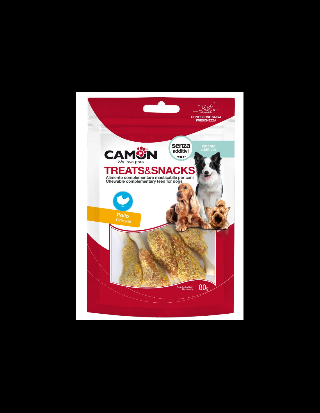 Camon cane - Linea Treats & Snacks - Coscette di pollo impanate 80 gr