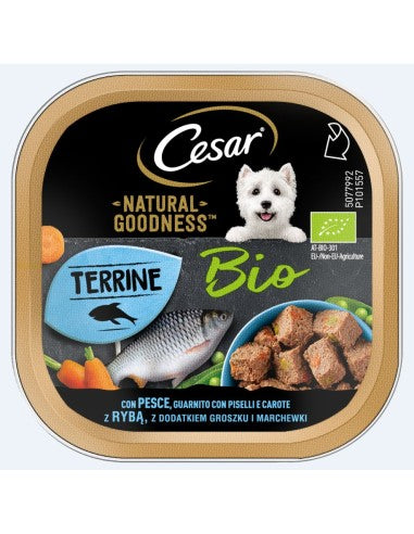 Cesar Natural Goodness BIO Pesce Piselli e Carote 100g Umido per Cane