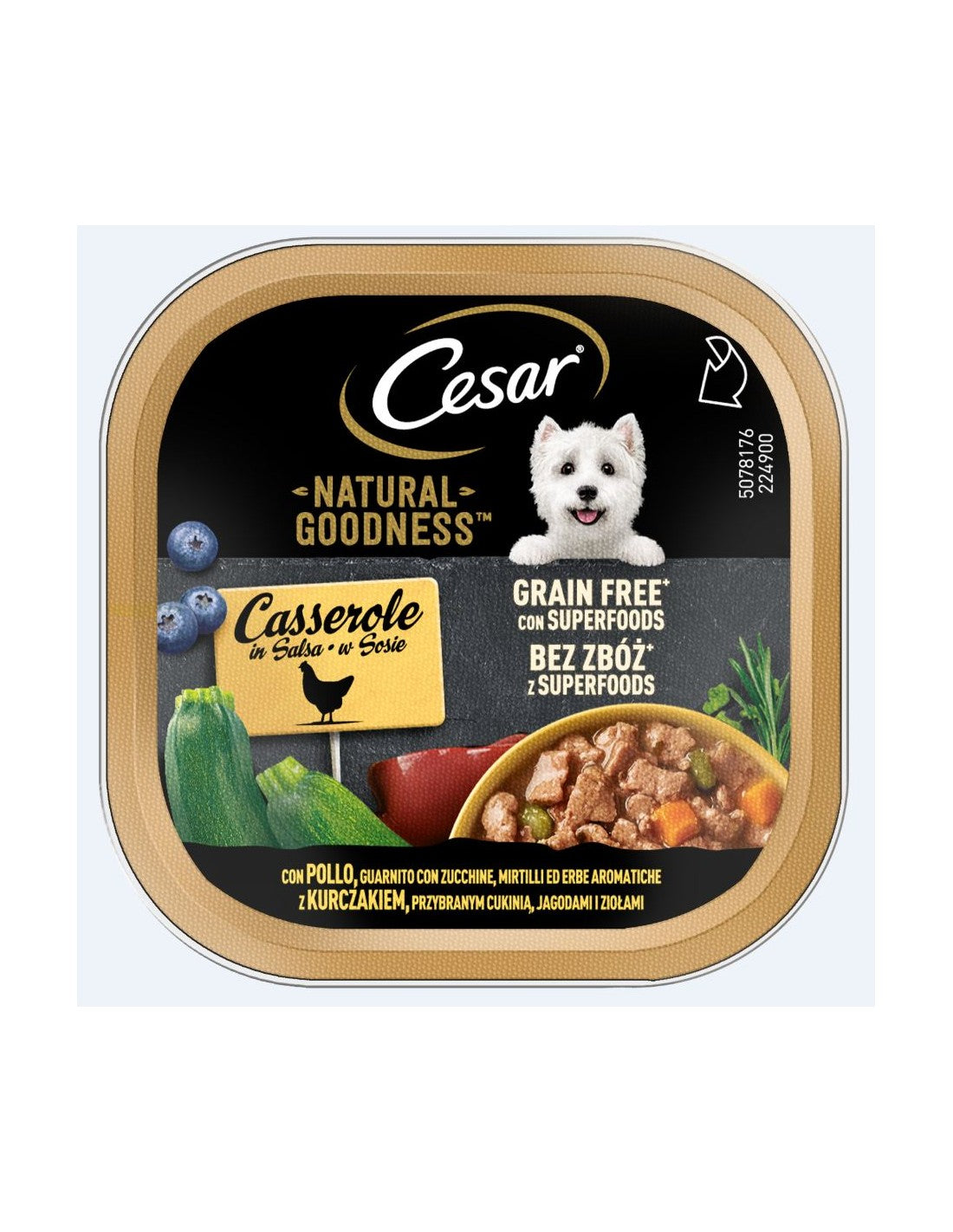 Cesar NG Casseruole Pollo Zucchine Mirtillo Erbe 100g