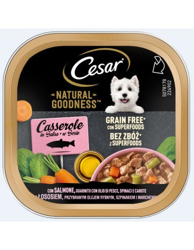 Cesar Natural Goodness Salmone Spinaci e Carote 100g Umido Cane