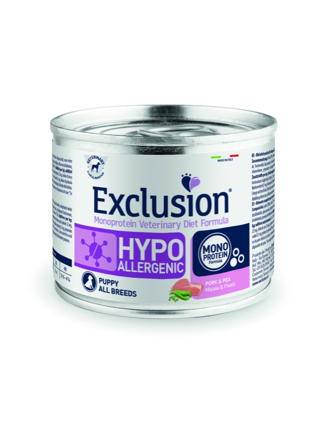 EXCLUSION Hypoallergenic Maiale e Piselli lattina 200g