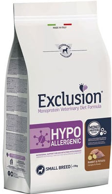 Exclusion Hypoallergenic Dog Small Coniglio e Patate 2 kg