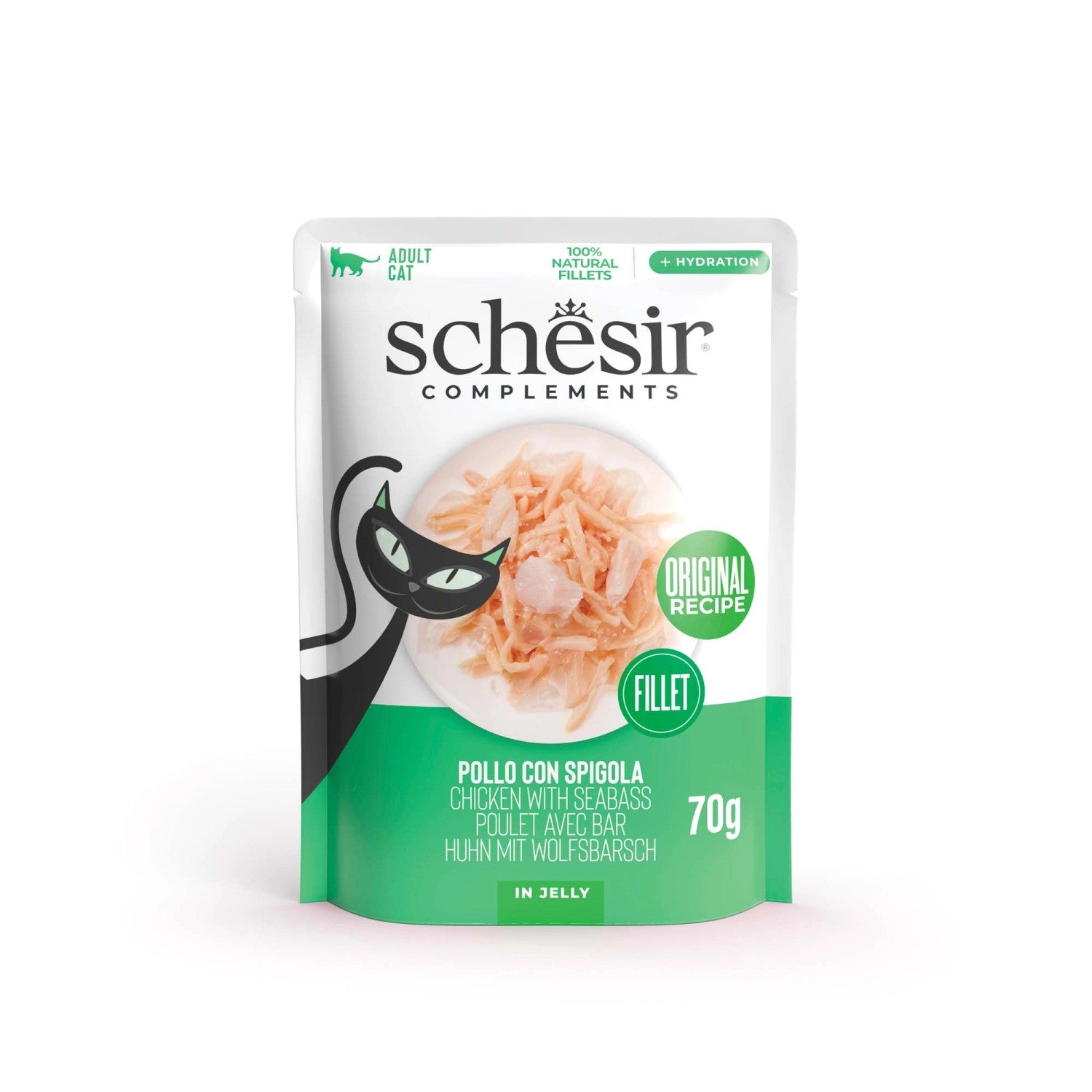 Schesir Gatto Pollo con Spigola 70g Busta