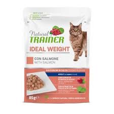 Natural Trainer Cat Wet Ideal Weight Salmone 85 gr