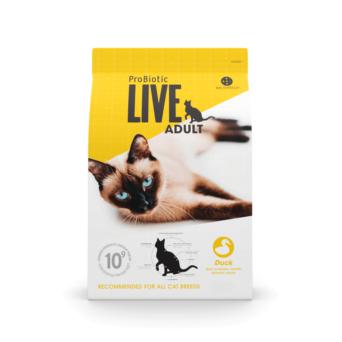 Live Cat ProBiotic Adult Duck 2kg Crocchette per Gatto