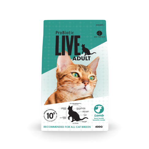 Live Cat ProBiotic Adult Lamb 400g Crocchette per Gatto