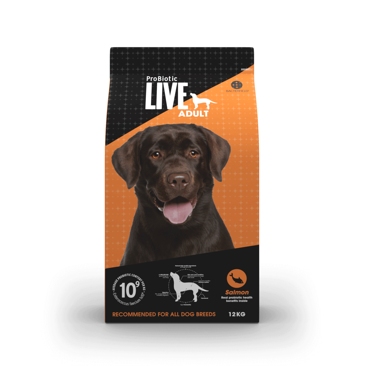 Live Dog ProBiotic Adult Salmon 3kg Crocchette per Cane