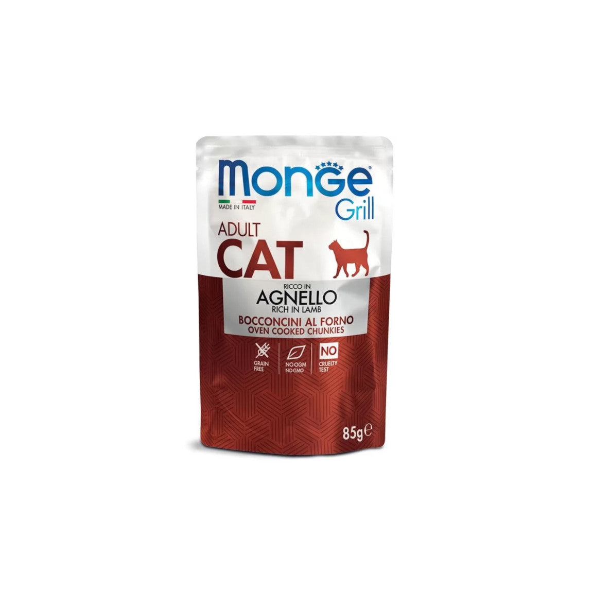 Monge Gatto Adult Grill Bocconcini al Forno Grain Free Agnello 85 Gr