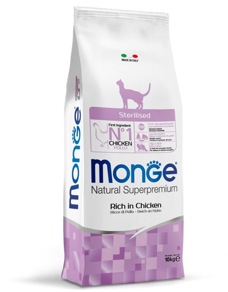 Monge Natural Superpremium Sterilised Pollo 10kg - Alimento per Gatti Sterilizzati