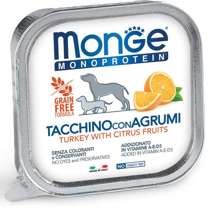 Monge Monoprotein Patè Solo Tacchino e Agrumi 150gr