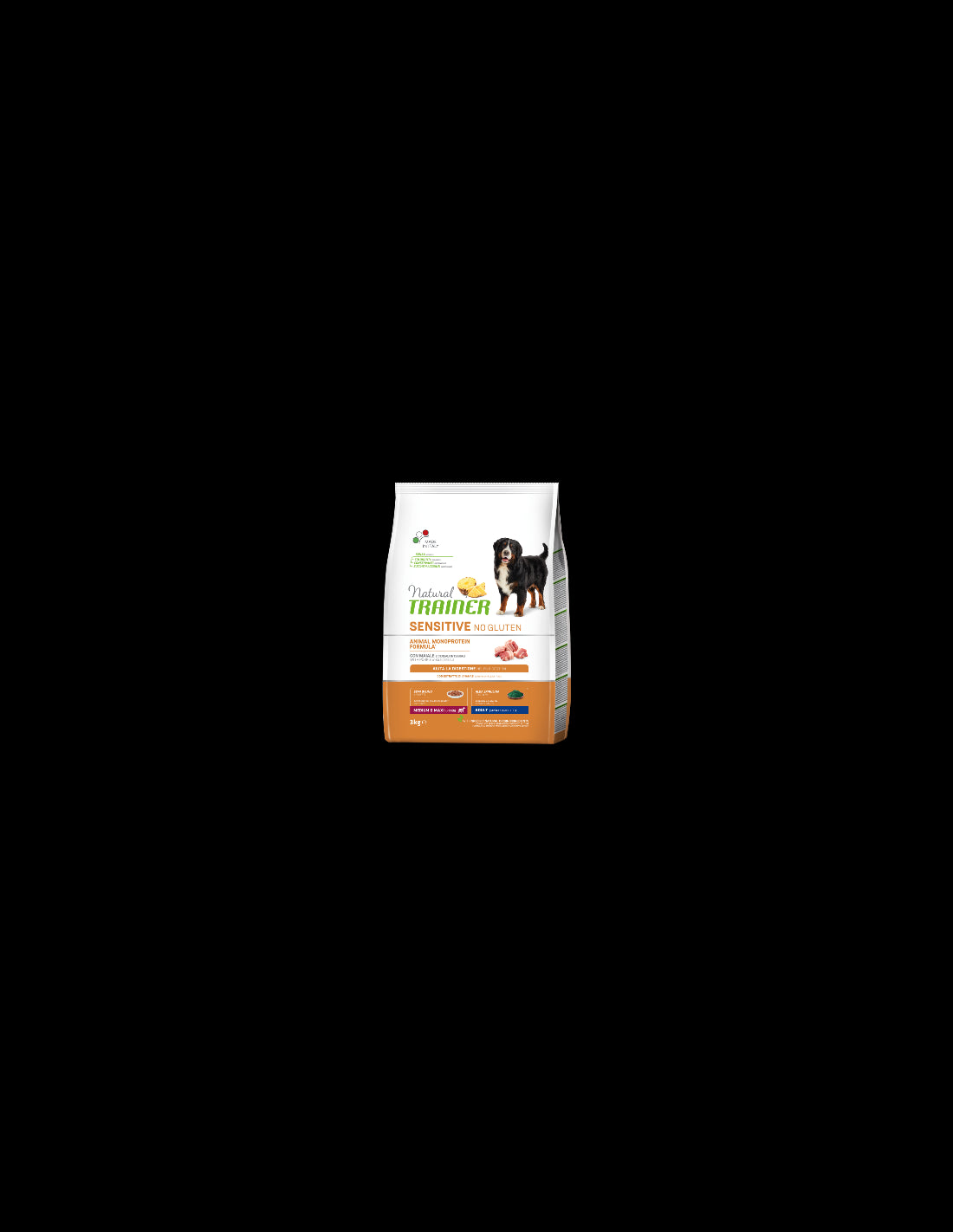 Natural Trainer Sensitive Adult Medium/Maxi con Maiale 3kg No Gluten - Cane Adulto