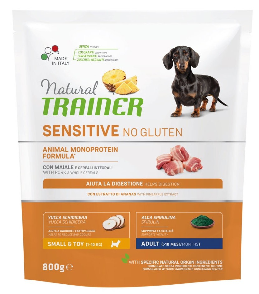 NT SENSITIVE DOG NO GLUTEN ADULT MINI MAIALE 800GR