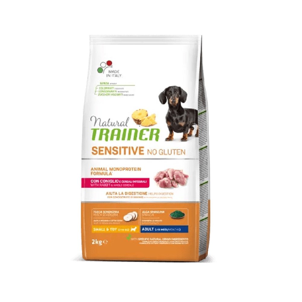 Natural Trainer Sensitive No Gluten Mini con Coniglio Crocchette per cani 2 kg