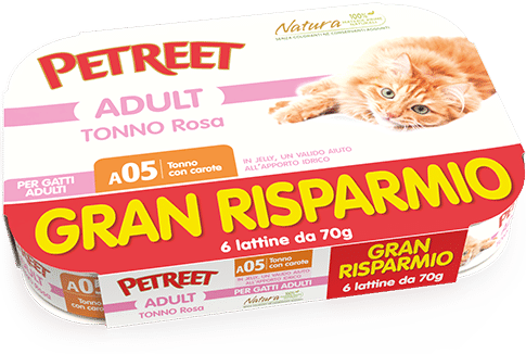 Petreet Natura Tonno Rosa e Carote 6x70gr