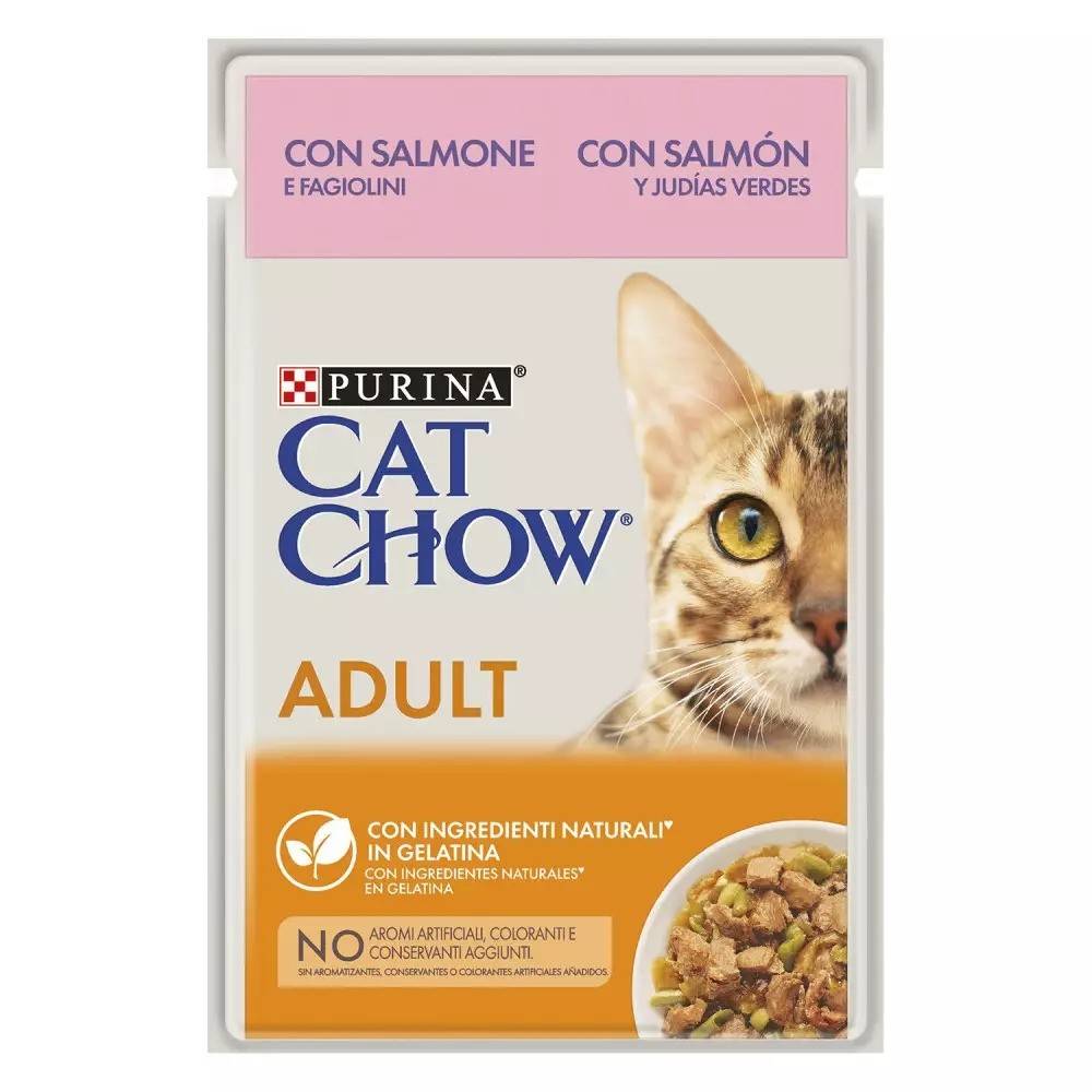 Purina Cat Chow Adult Pezzetti in Gelatina Salmone e Fagiolini 85g