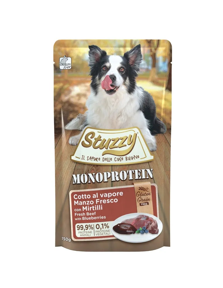 12x150g Stuzzy Monoprotein Manzo e Mirtilli - Cane Adulto