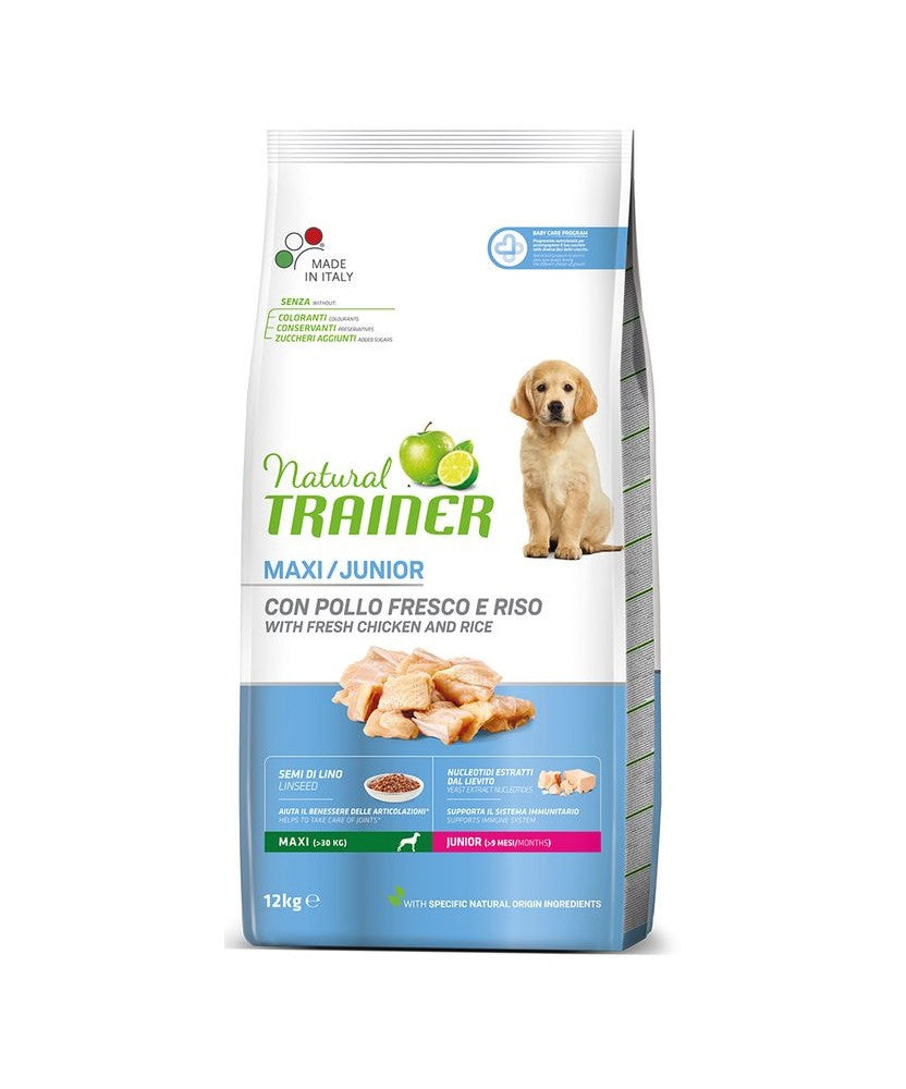Natural Trainer Junior Maxi con Pollo 12kg - Cane Cucciolo