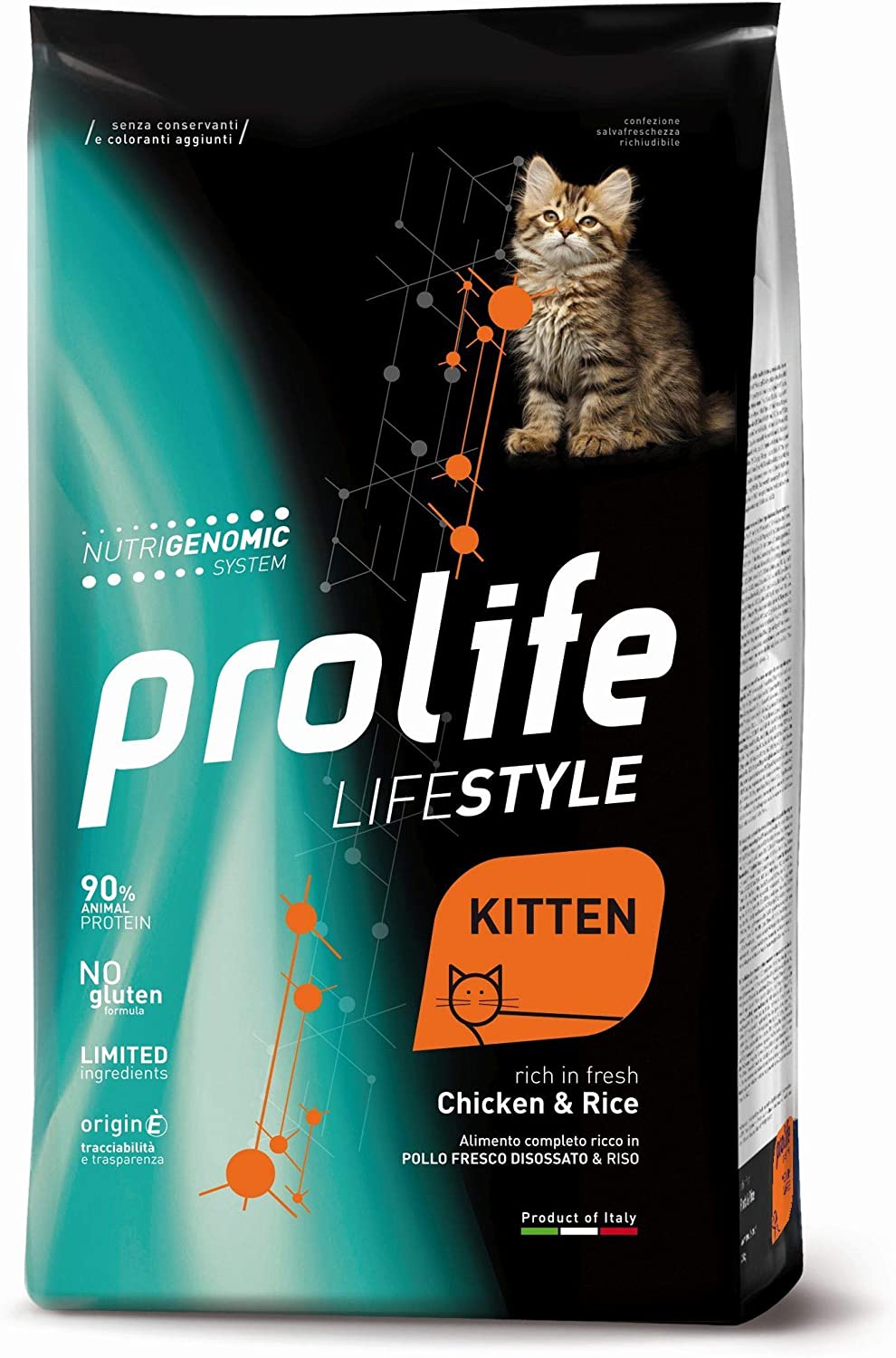 Prolife Kitten Pollo&Riso 1,5kg Crocchette per Gatti