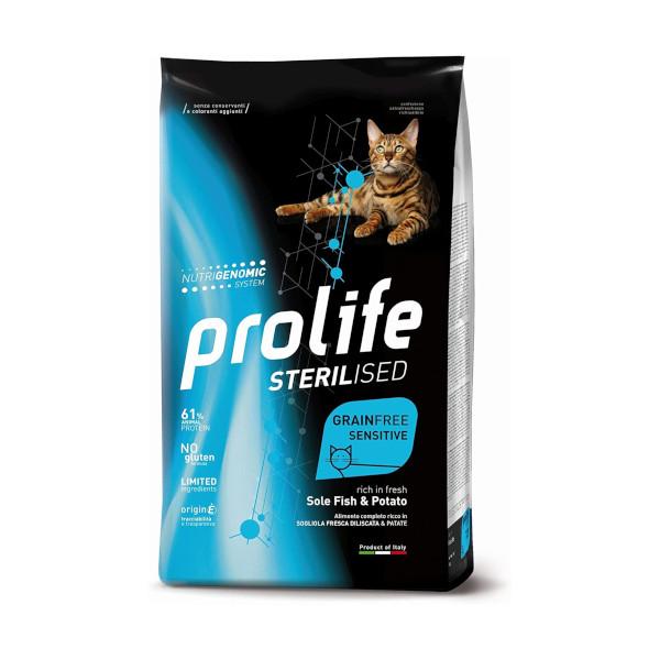 Prolife Sterilised Grain Free Sogliola&Patate 400gr Crocchette per Gatti