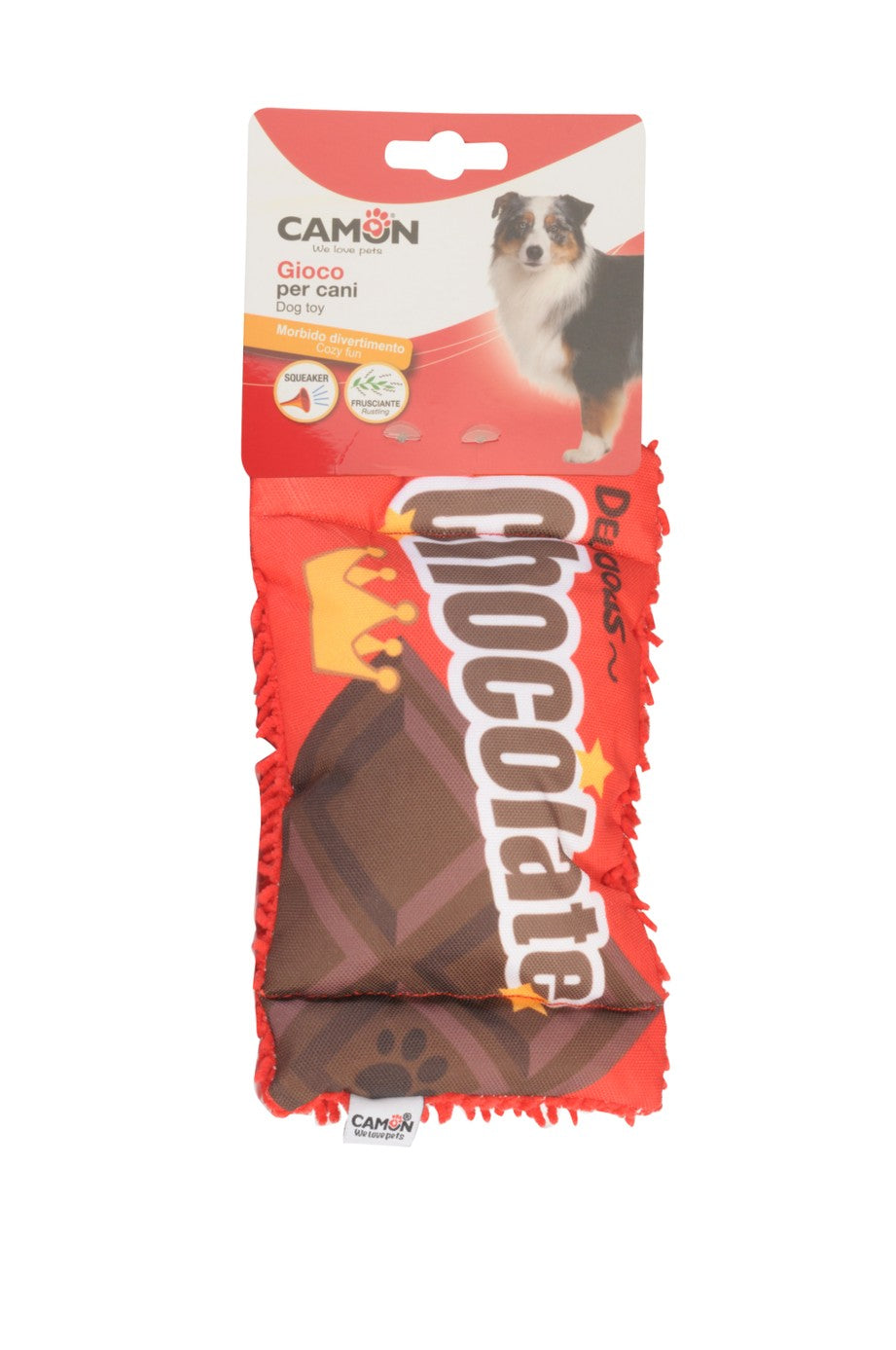 Camon Gioco per cani - Barretta di cioccolato frusciante e con squeaker - AH4163