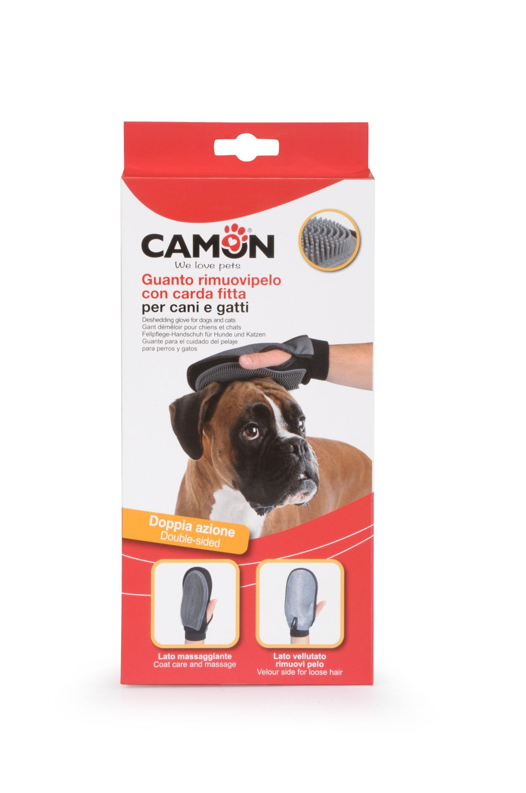 Camon Guanto rimuovipelo con carda fitta per cani e gatti - B190/A