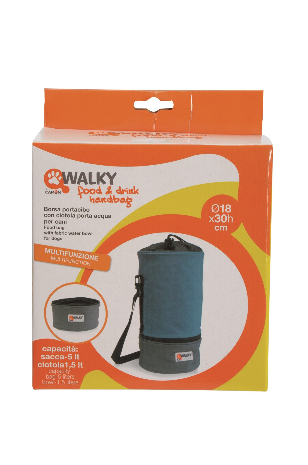 Camon Walky Food&Drink Handbag - borsa portacibo con ciotola porta acqua - CW281