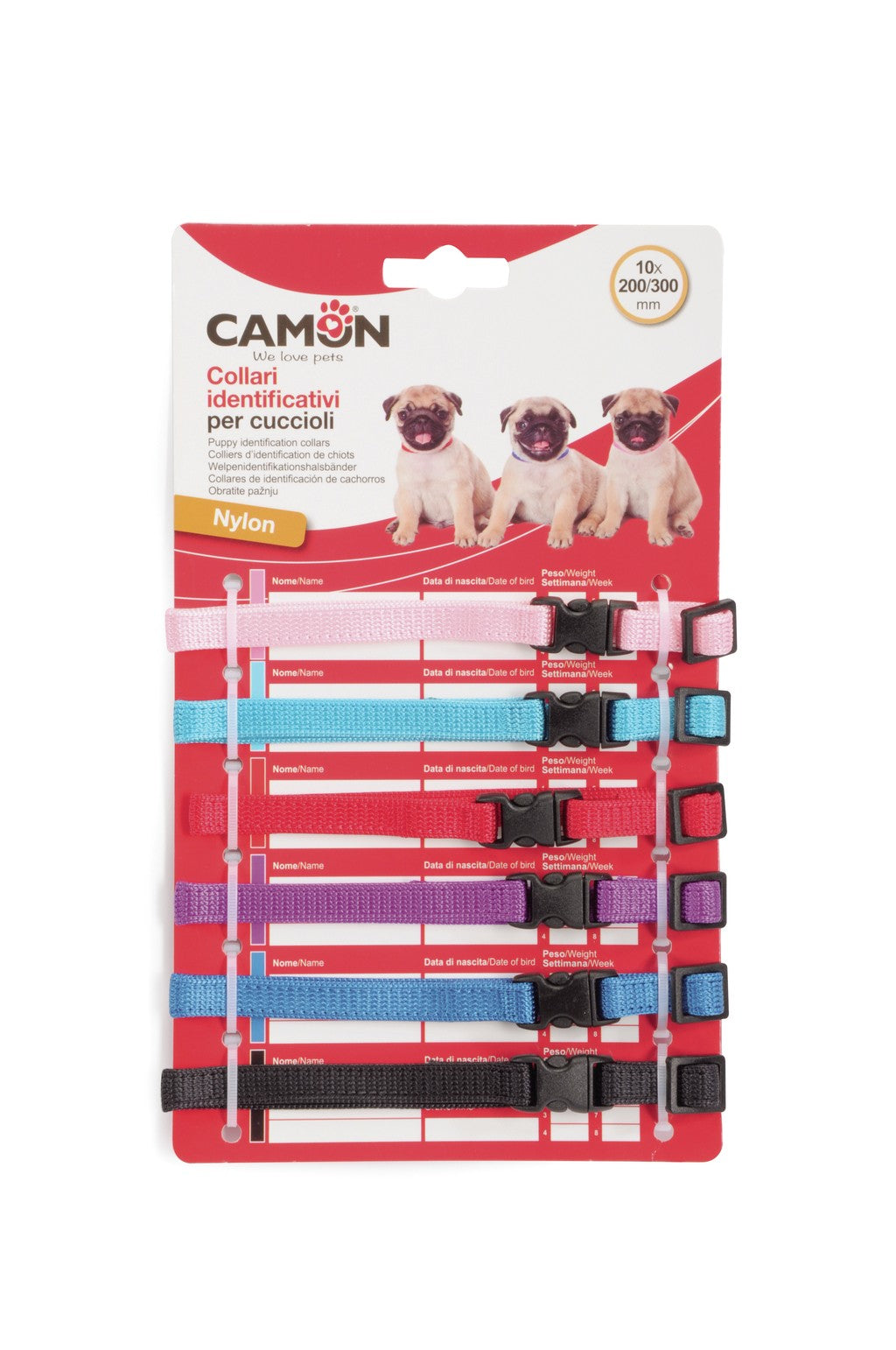 Camon Collari identificativi per cuccioli con sgancio di sicurezza - DC0330 - 10x200/300 mm
