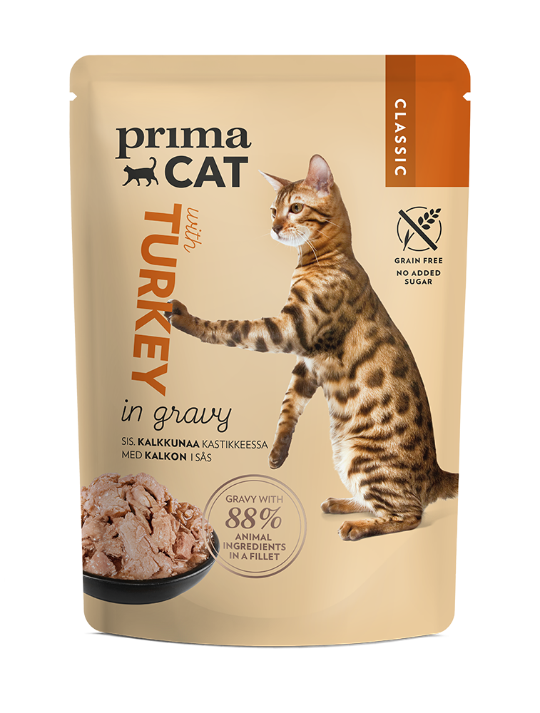 PRIMACAT - Tacchino in Salsa 85gr Alimento Umido per Gatti