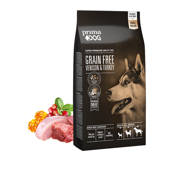 PRIMADOG Adult Cervo e Tacchino Grain Free - 10 Kg