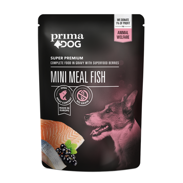 PRIMADOG Mini Pesce in Salsa 85gr Alimento umido per Cani