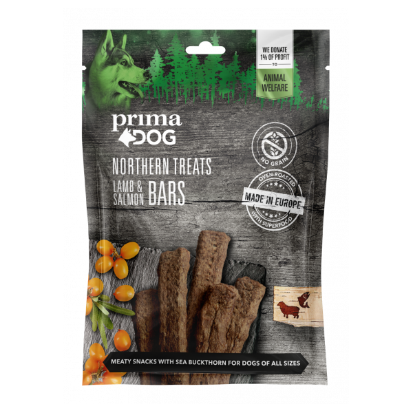 Snack PrimaDog Northern Treats Agnello e Salmone 150 g per cani adulti