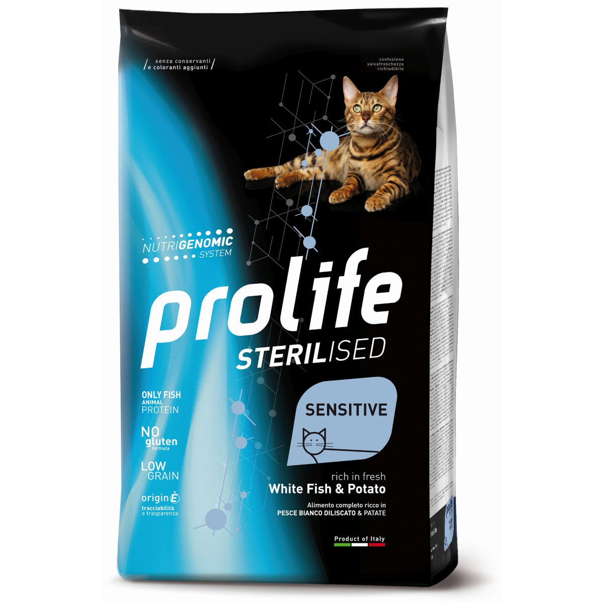 Prolife Sterilised Grain Free Pesce Bianco&Patate 400gr Crocchette per Gatti