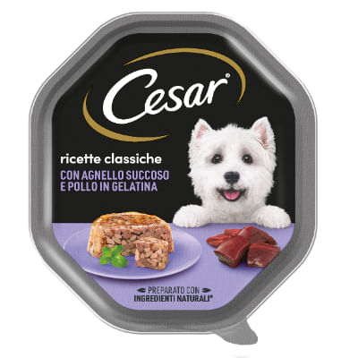 Cesar Ricette Classiche Agnello e Pollo 150gr Alimento umido per Cani