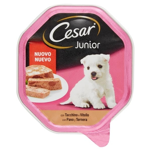 Cesar Junior Vitello e Tacchino 150gr Alimento umido per Cani