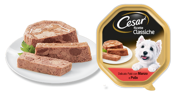 Cesar Ricette Classiche Manzo e Pollo 150gr Alimento umido per Cani