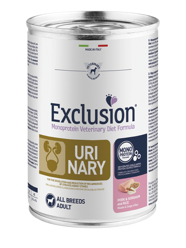 Exclusion Diet Urinary Maiale e Sorgo 200gr Alimento umido per Cani