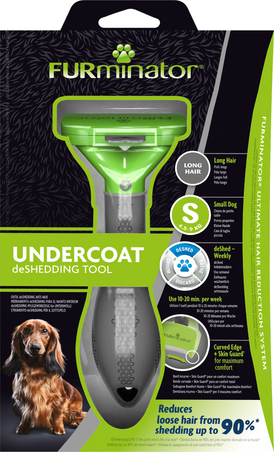 FURminator Strumento deShedding per Cani di Taglia Piccola a Pelo Lungo